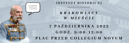 7 października 2022 r. godz. 9:00 Gra terenowa "Krakowiacy w mieście"